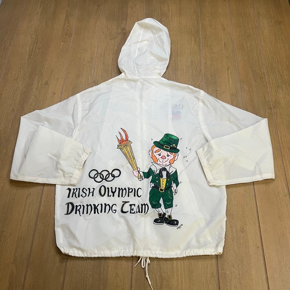 Vintage Talon Zip Windbreaker Sz S/M Irish Olympic Drinking Team USA St Patricks